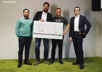 Gewinner Start-up "Monitorfish" mit Dr. Christian Bock (Bereichsleiter Fördergeschäft).