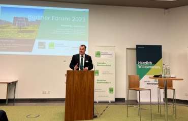 Gerald Dohme (Deutscher Bauernverband e.V.) hält das Schlusswort beim Berliner Forum 2023