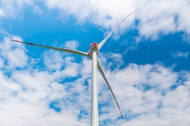 A wind turbine at the Lorup community wind farm. (Sustainable project: Hümmling energy farm)
